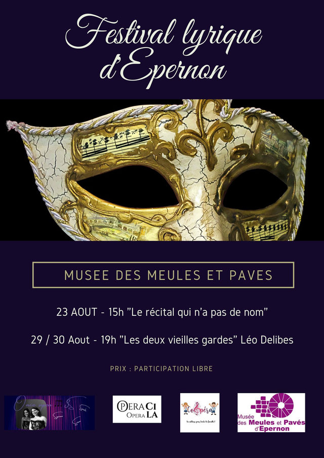Affiche du Festival lyrique d'Épernon au musée des Meules et Pavés, août 2020