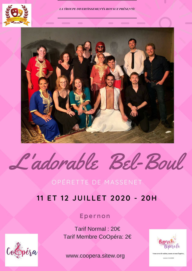 Affiche de L'Adorable Bel-Boul de Massenet, Épernon, juillet 2020